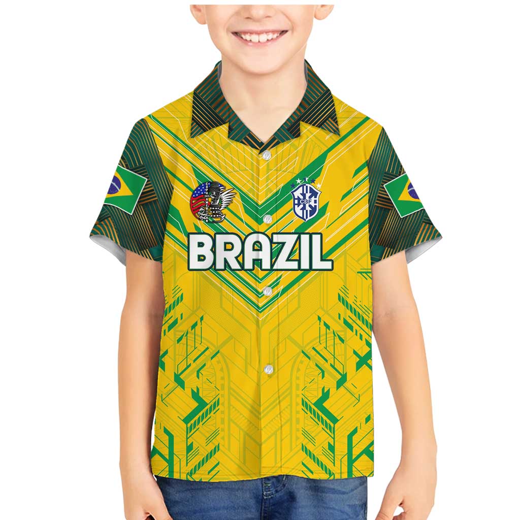 Brazil Football 2024 Family Matching Mermaid Dress and Hawaiian Shirt Selecao Bright Yellow - Wonder Print Shop