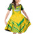 Brazil Football 2024 Family Matching Off Shoulder Short Dress and Hawaiian Shirt Selecao Bright Yellow - Wonder Print Shop