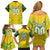 Brazil Football 2024 Family Matching Off Shoulder Short Dress and Hawaiian Shirt Selecao Bright Yellow - Wonder Print Shop