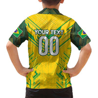 Brazil Football 2024 Family Matching Short Sleeve Bodycon Dress and Hawaiian Shirt Selecao Bright Yellow - Wonder Print Shop