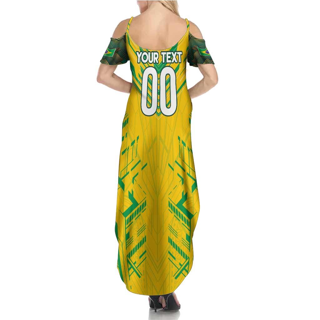 Brazil Football 2024 Family Matching Summer Maxi Dress and Hawaiian Shirt Selecao Bright Yellow - Wonder Print Shop