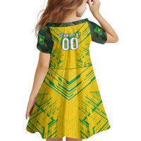 Brazil Football 2024 Family Matching Tank Maxi Dress and Hawaiian Shirt Selecao Bright Yellow - Wonder Print Shop