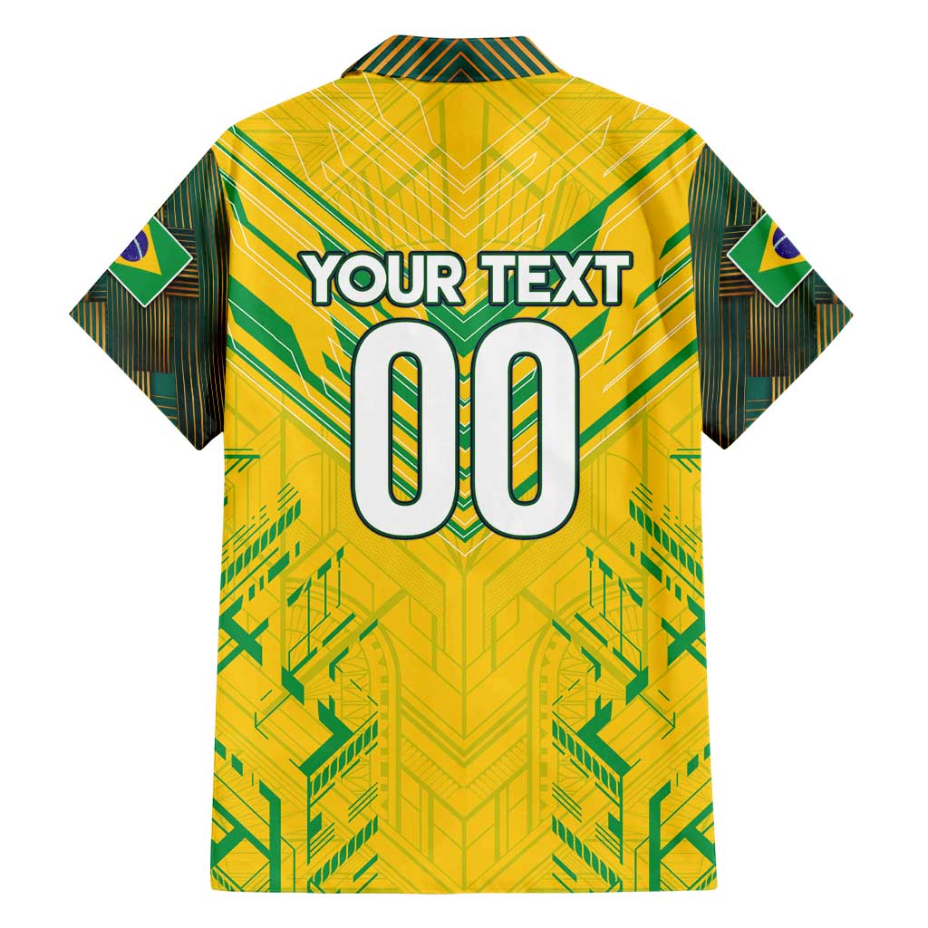 Brazil Football 2024 Family Matching Tank Maxi Dress and Hawaiian Shirt Selecao Bright Yellow - Wonder Print Shop