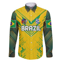 Brazil Football 2024 Family Matching Tank Maxi Dress and Hawaiian Shirt Selecao Bright Yellow - Wonder Print Shop