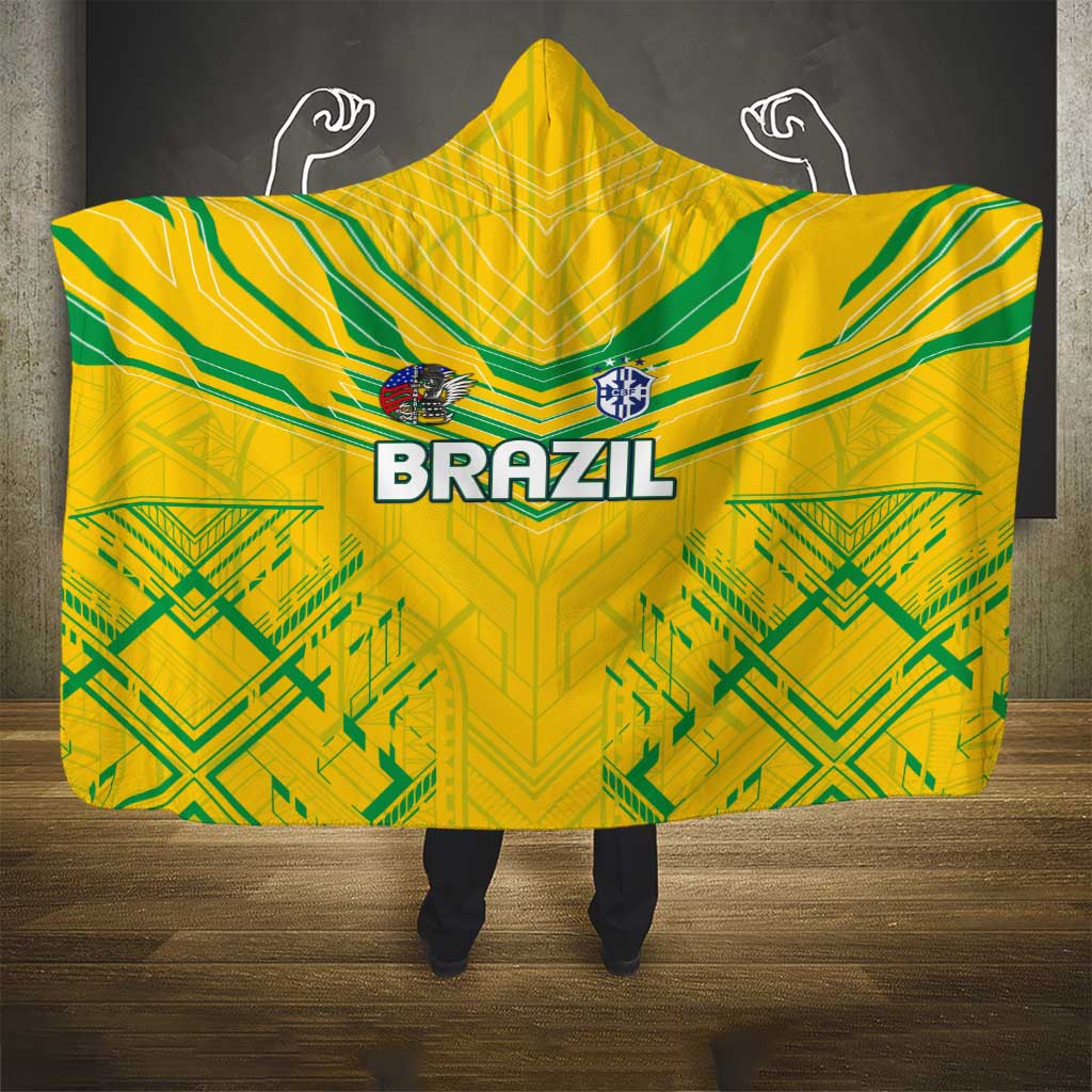 Brazil Football 2024 Hooded Blanket Selecao Bright Yellow