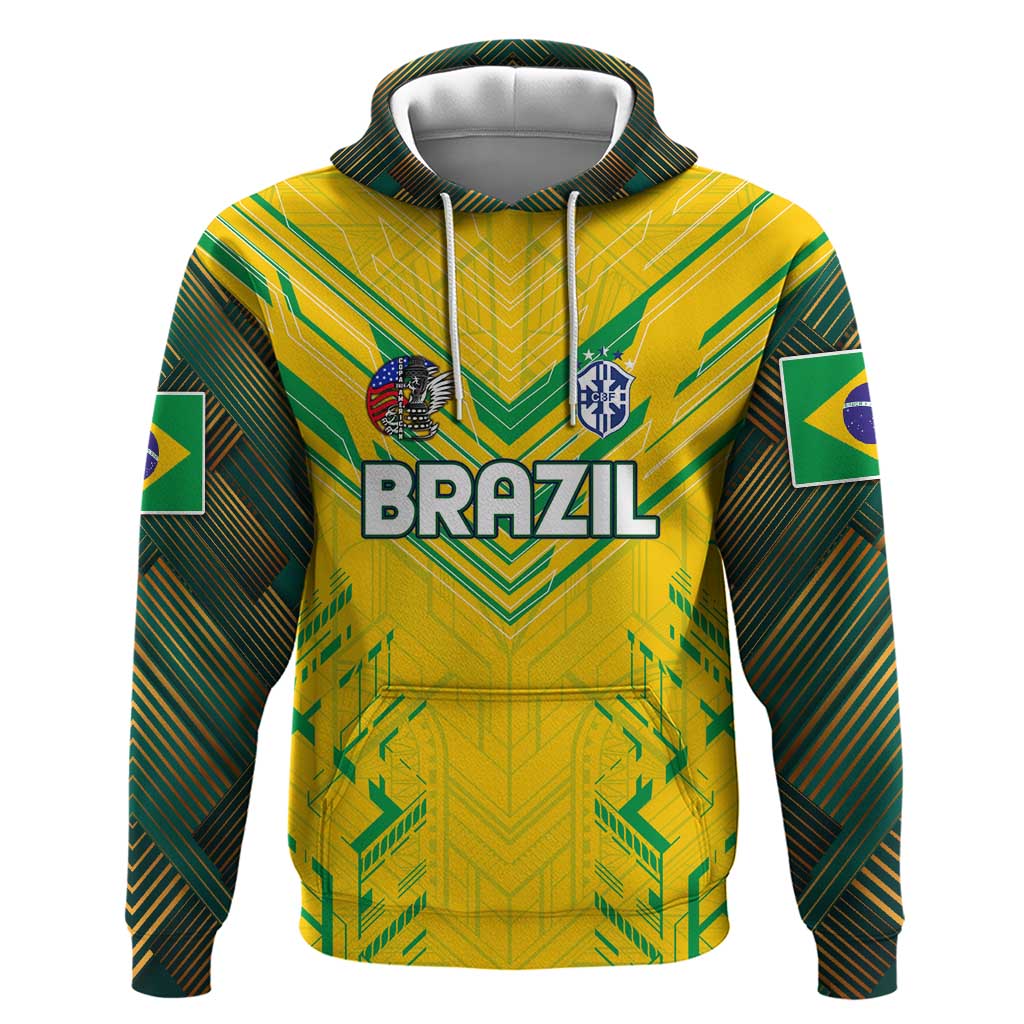 Brazil Football 2024 Hoodie Selecao Bright Yellow - Wonder Print Shop