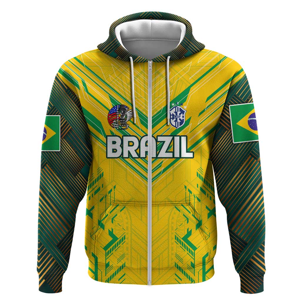 Brazil Football 2024 Hoodie Selecao Bright Yellow - Wonder Print Shop
