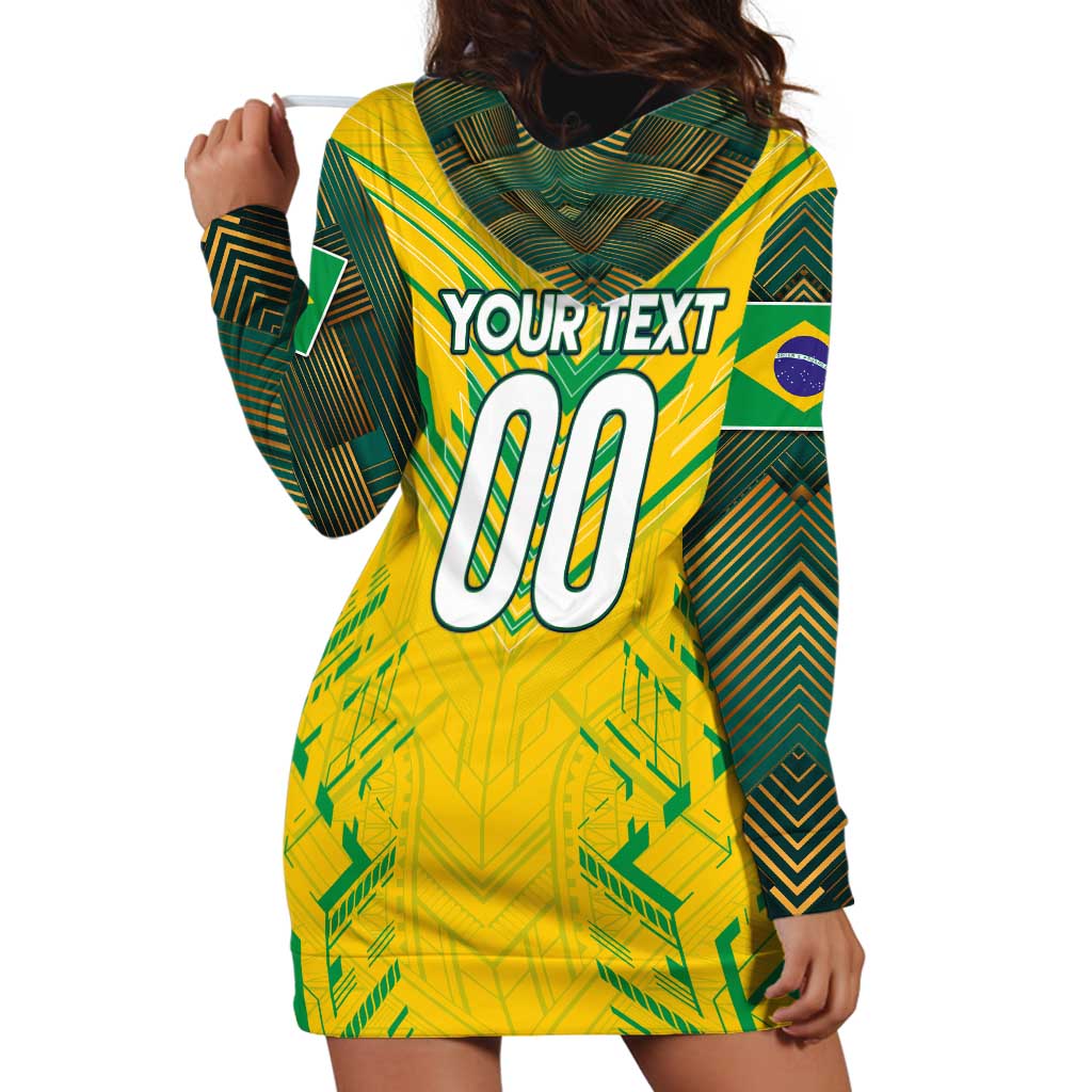 Brazil Football 2024 Hoodie Dress Selecao Bright Yellow - Wonder Print Shop