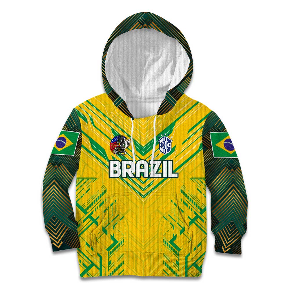 Brazil Football 2024 Kid Hoodie Selecao Bright Yellow - Wonder Print Shop