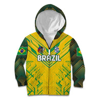 Brazil Football 2024 Kid Hoodie Selecao Bright Yellow - Wonder Print Shop