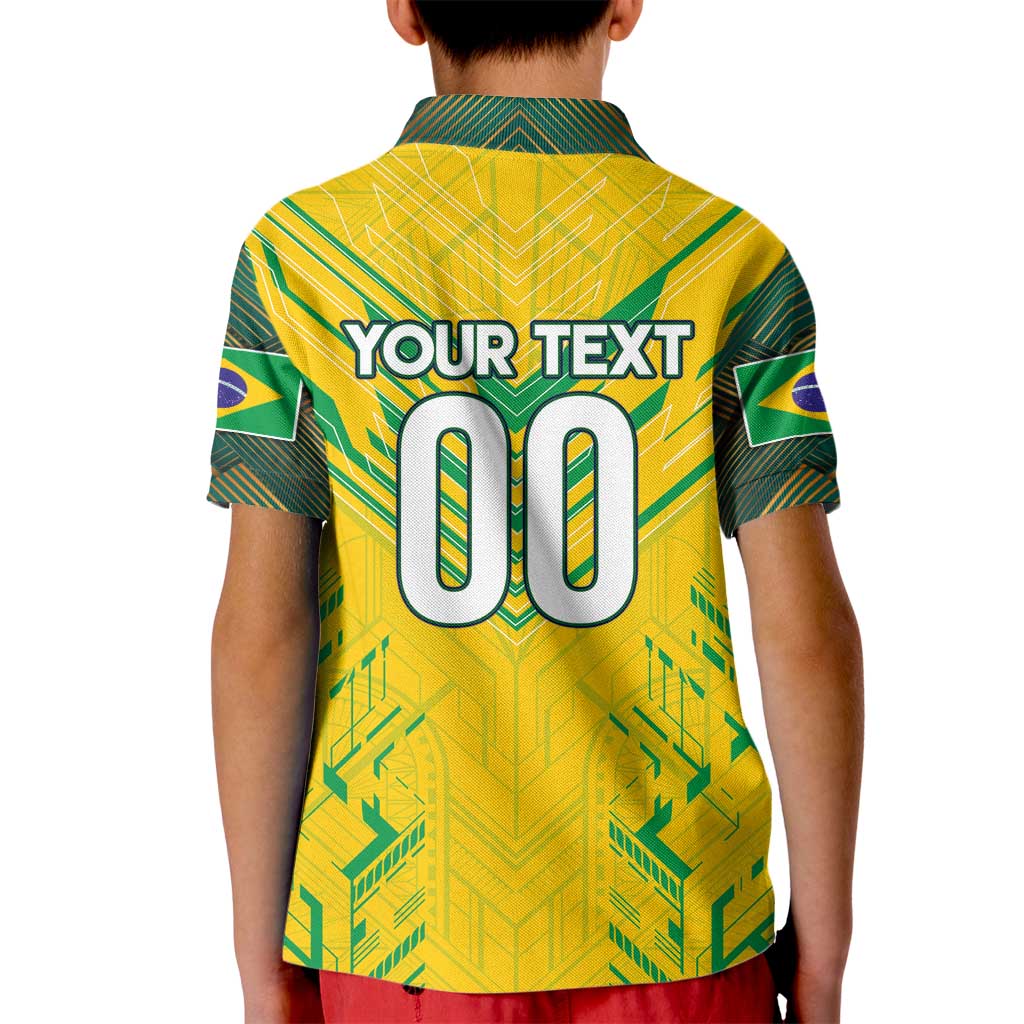 Brazil Football 2024 Kid Polo Shirt Selecao Bright Yellow - Wonder Print Shop