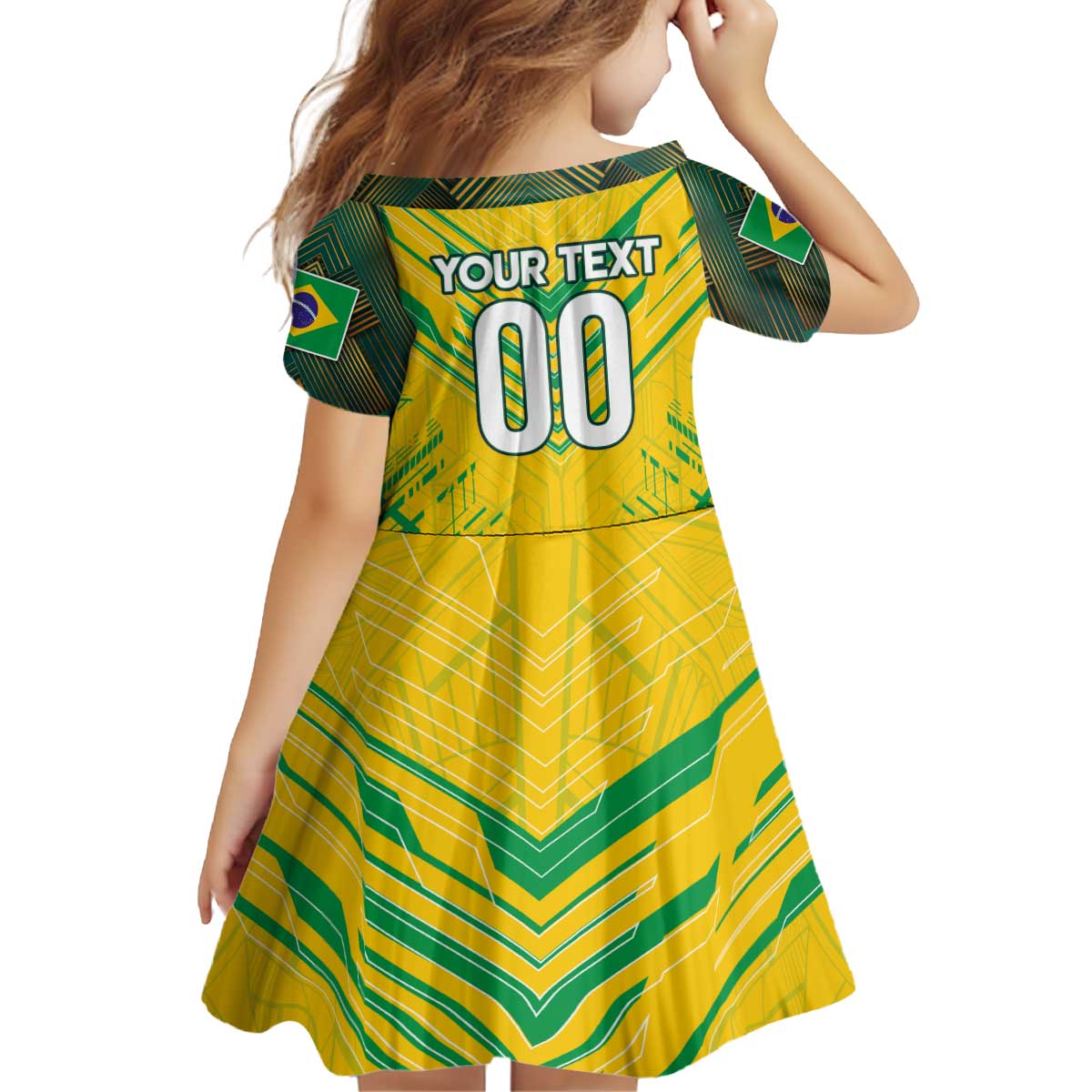 Brazil Football 2024 Kid Short Sleeve Dress Selecao Bright Yellow - Wonder Print Shop