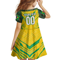 Brazil Football 2024 Kid Short Sleeve Dress Selecao Bright Yellow - Wonder Print Shop