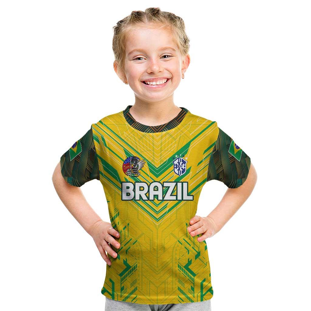 Brazil Football 2024 Kid T Shirt Selecao Bright Yellow - Wonder Print Shop