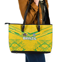 Brazil Football 2024 Leather Tote Bag Selecao Bright Yellow - Wonder Print Shop