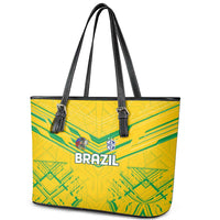 Brazil Football 2024 Leather Tote Bag Selecao Bright Yellow - Wonder Print Shop