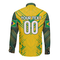 Brazil Football 2024 Long Sleeve Button Shirt Selecao Bright Yellow - Wonder Print Shop