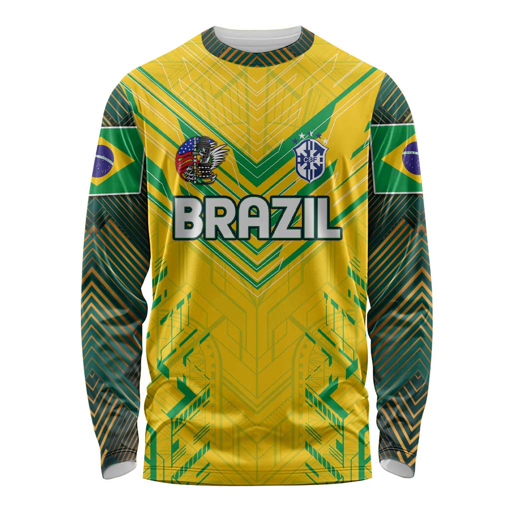 Brazil Football 2024 Long Sleeve Shirt Selecao Bright Yellow - Wonder Print Shop