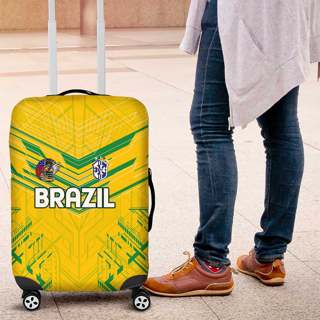 Brazil Football 2024 Luggage Cover Selecao Bright Yellow - Wonder Print Shop