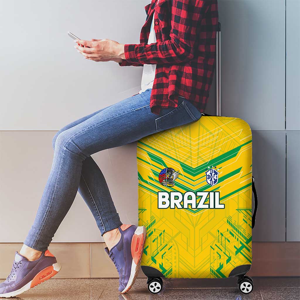 Brazil Football 2024 Luggage Cover Selecao Bright Yellow - Wonder Print Shop