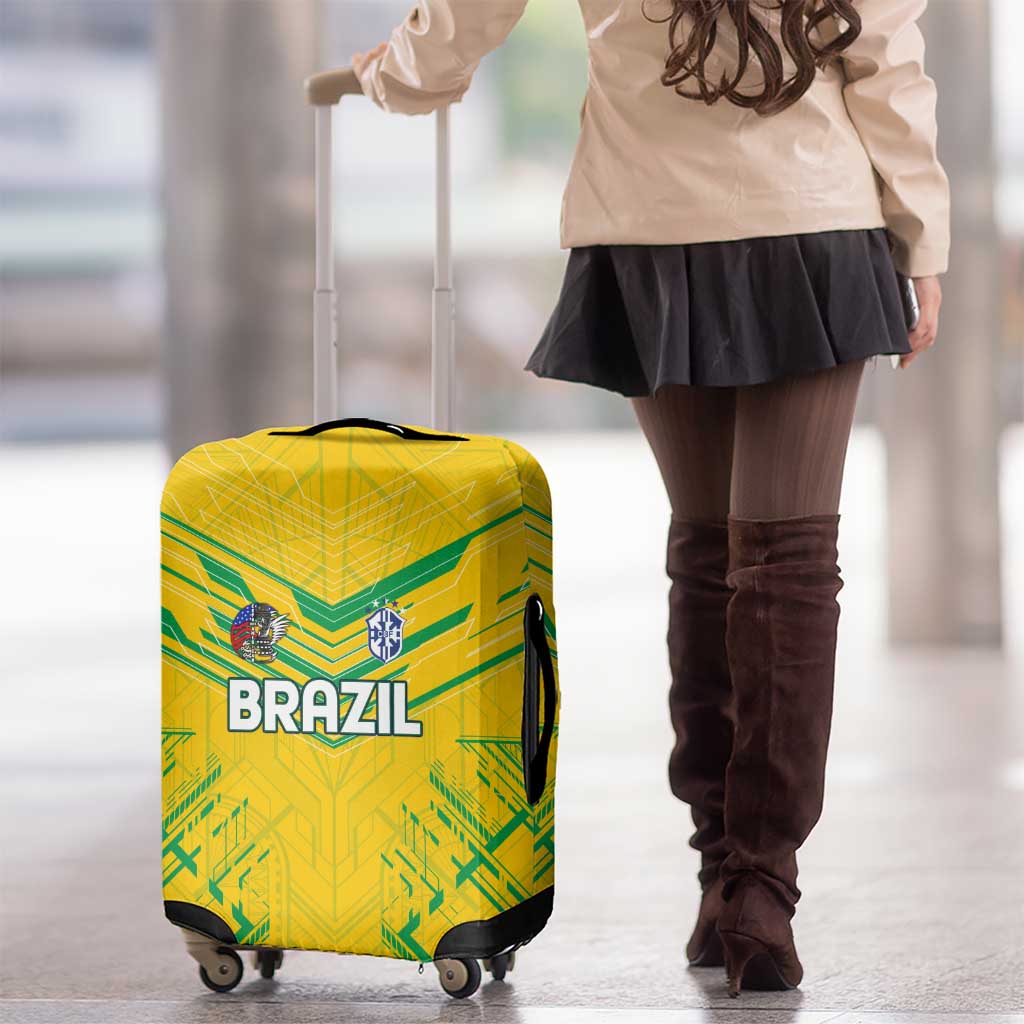 Brazil Football 2024 Luggage Cover Selecao Bright Yellow - Wonder Print Shop