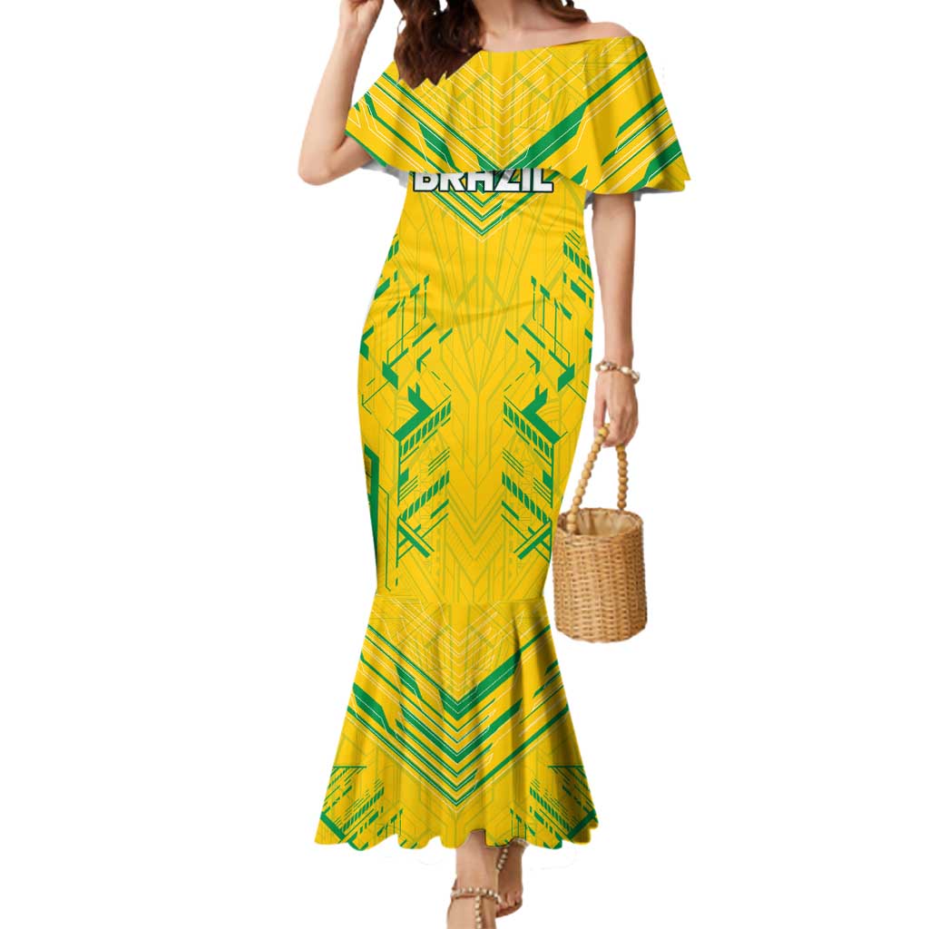 Brazil Football 2024 Mermaid Dress Selecao Bright Yellow - Wonder Print Shop