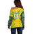 Brazil Football 2024 Off Shoulder Sweater Selecao Bright Yellow - Wonder Print Shop