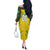 Brazil Football 2024 Off The Shoulder Long Sleeve Dress Selecao Bright Yellow - Wonder Print Shop