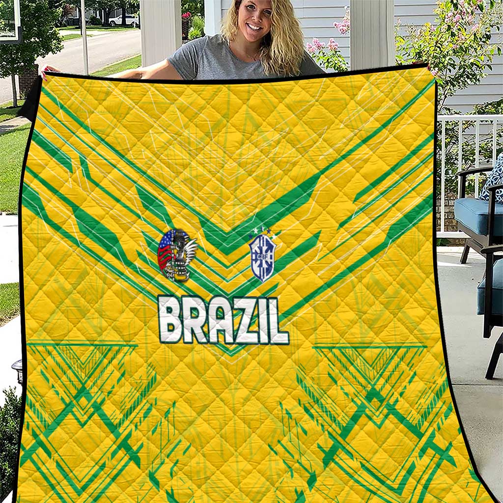 Brazil Football 2024 Quilt Selecao Bright Yellow - Wonder Print Shop