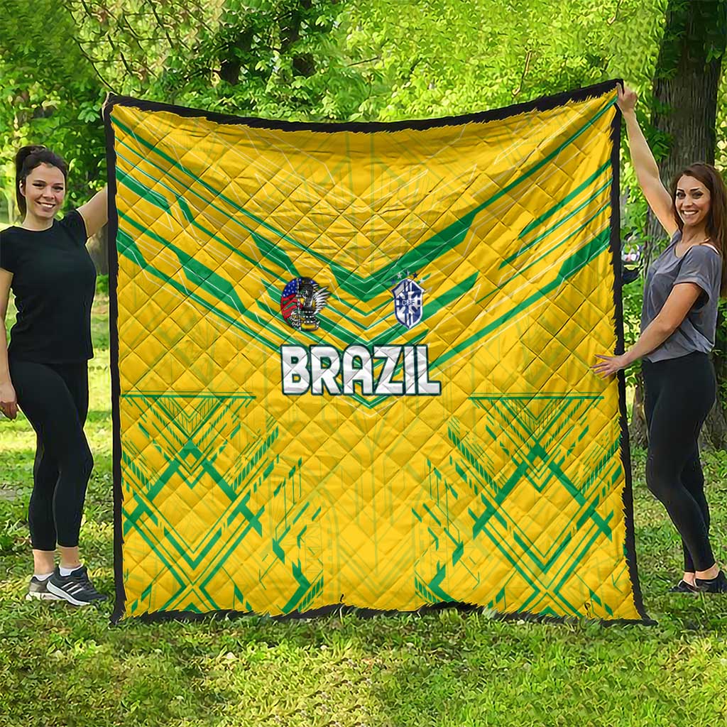 Brazil Football 2024 Quilt Selecao Bright Yellow - Wonder Print Shop