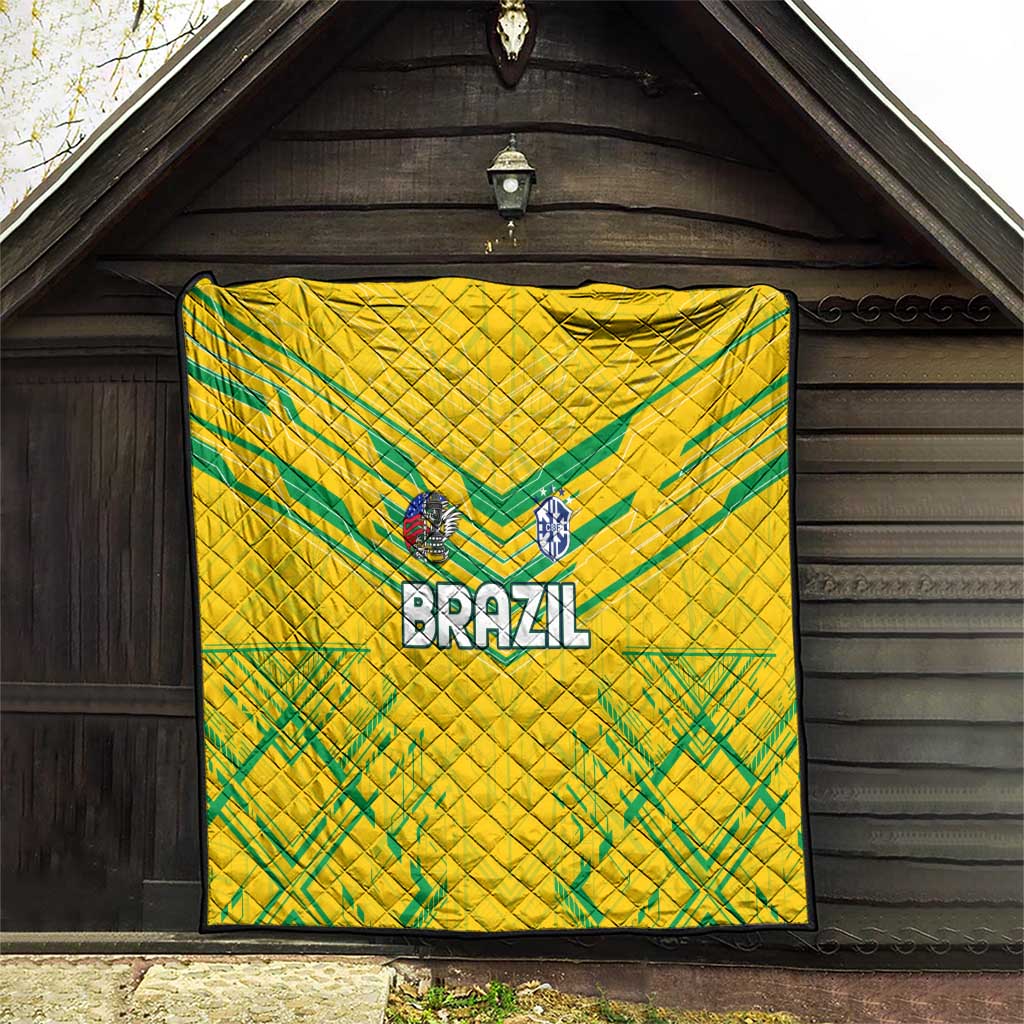 Brazil Football 2024 Quilt Selecao Bright Yellow - Wonder Print Shop