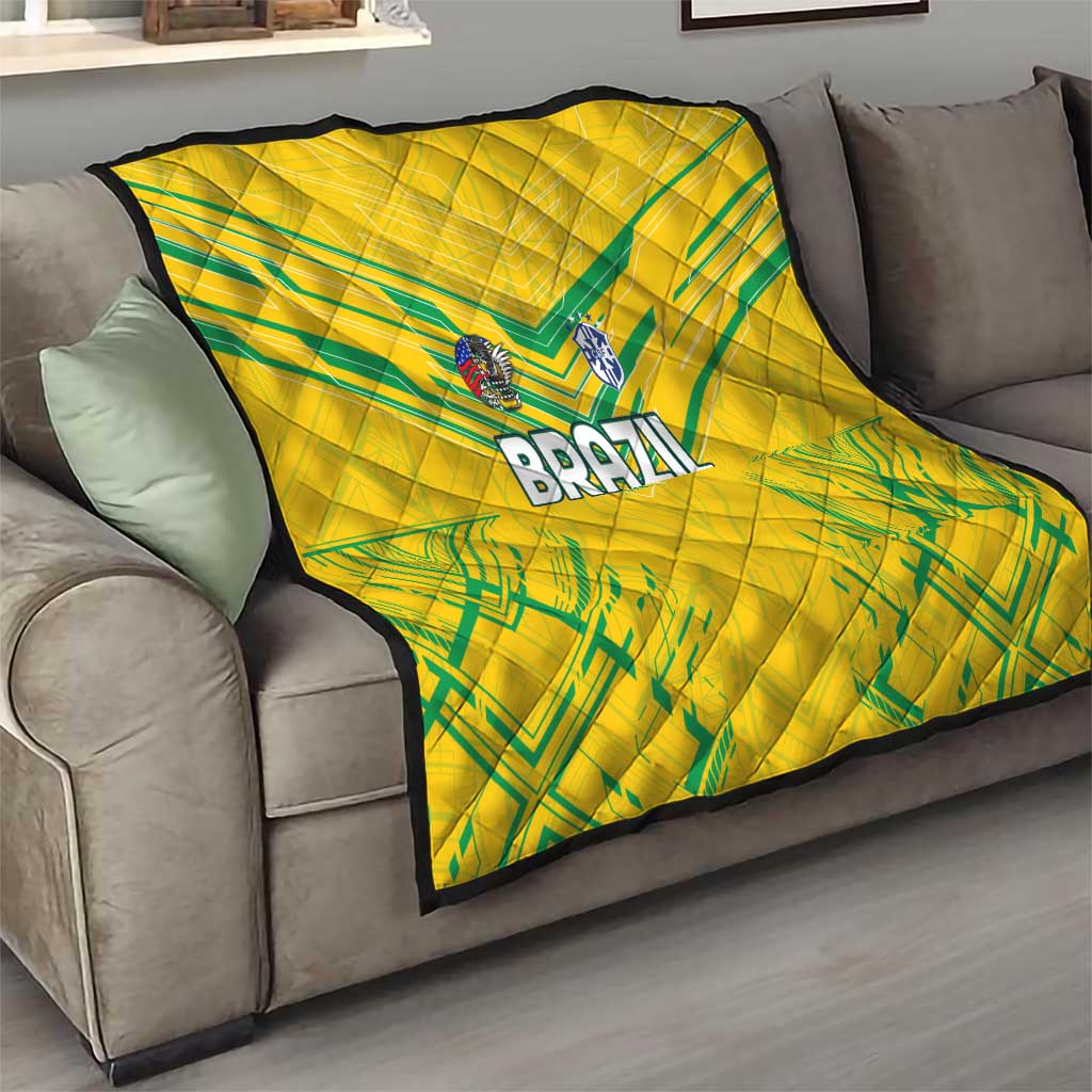 Brazil Football 2024 Quilt Selecao Bright Yellow - Wonder Print Shop