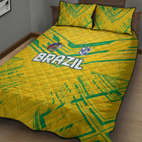 Brazil Football 2024 Quilt Bed Set Selecao Bright Yellow - Wonder Print Shop