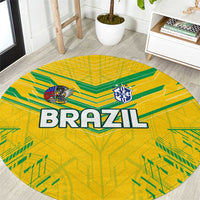 Brazil Football 2024 Round Carpet Selecao Bright Yellow
