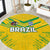 Brazil Football 2024 Round Carpet Selecao Bright Yellow