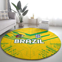 Brazil Football 2024 Round Carpet Selecao Bright Yellow