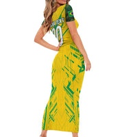 Brazil Football 2024 Short Sleeve Bodycon Dress Selecao Bright Yellow - Wonder Print Shop