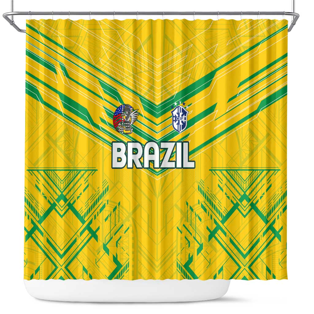 Brazil Football 2024 Shower Curtain Selecao Bright Yellow