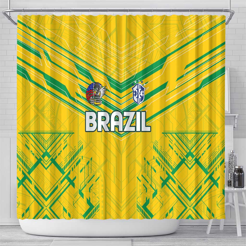 Brazil Football 2024 Shower Curtain Selecao Bright Yellow