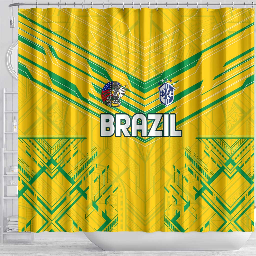 Brazil Football 2024 Shower Curtain Selecao Bright Yellow