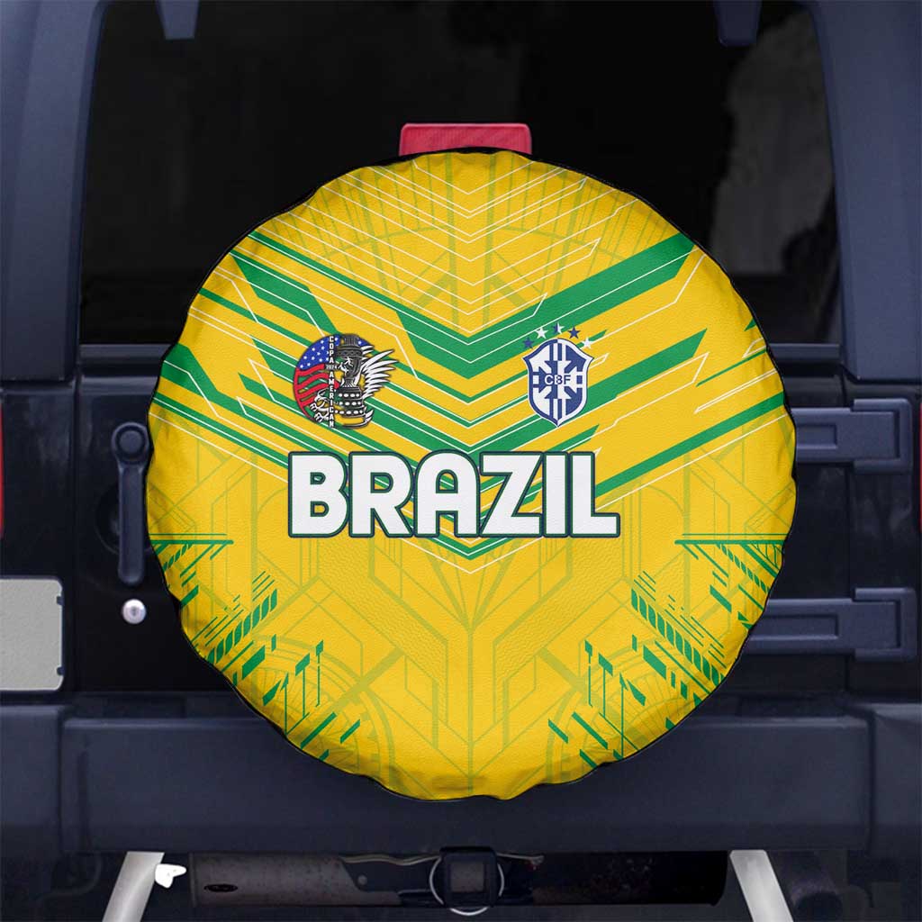 Brazil Football 2024 Spare Tire Cover Selecao Bright Yellow - Wonder Print Shop
