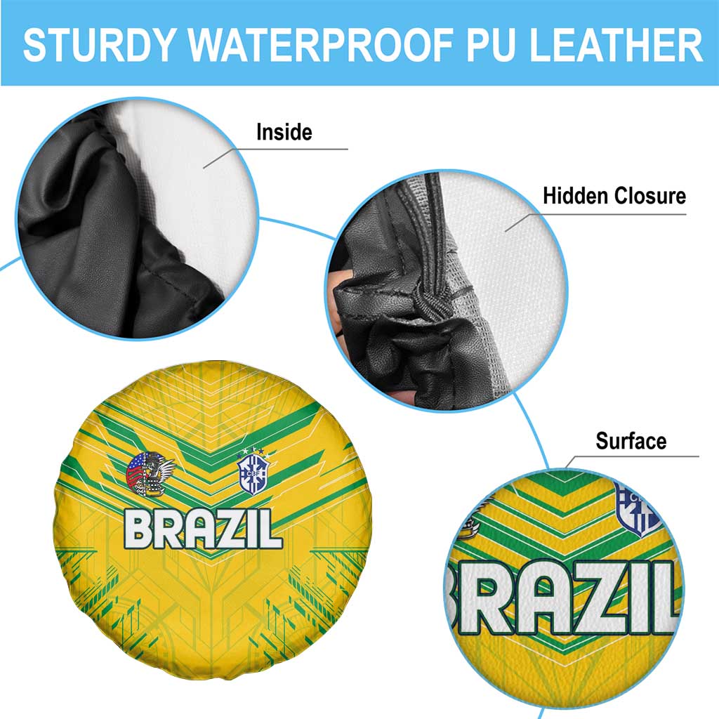 Brazil Football 2024 Spare Tire Cover Selecao Bright Yellow - Wonder Print Shop