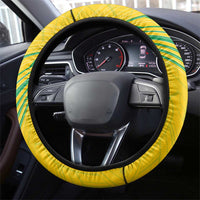 Brazil Football 2024 Steering Wheel Cover Selecao Bright Yellow - Wonder Print Shop