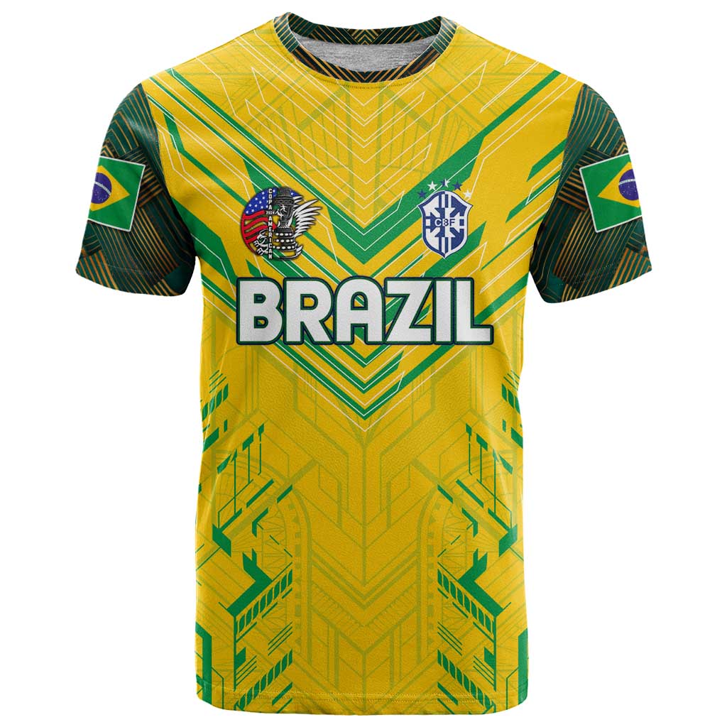 Brazil Football 2024 T Shirt Selecao Bright Yellow - Wonder Print Shop