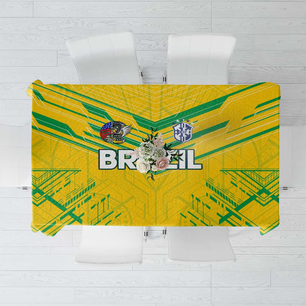 Brazil Football 2024 Tablecloth Selecao Bright Yellow - Wonder Print Shop