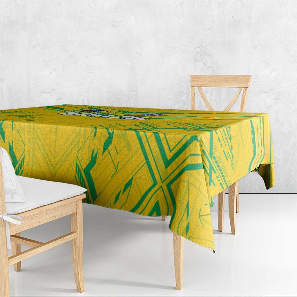 Brazil Football 2024 Tablecloth Selecao Bright Yellow - Wonder Print Shop