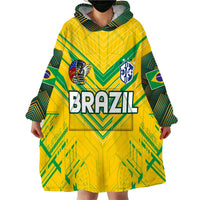 Brazil Football 2024 Wearable Blanket Hoodie Selecao Bright Yellow - Wonder Print Shop