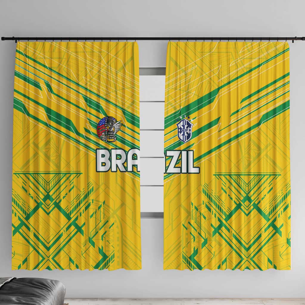 Brazil Football 2024 Window Curtain Selecao Bright Yellow - Wonder Print Shop