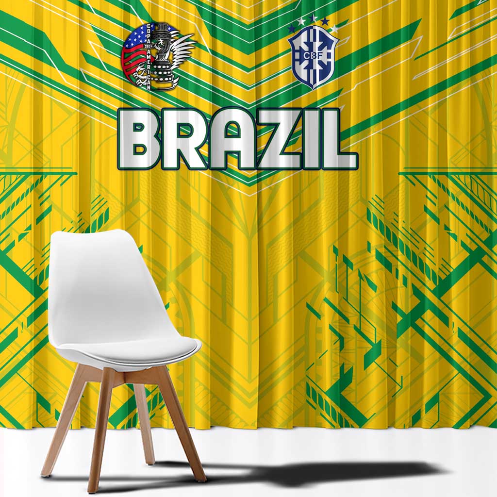 Brazil Football 2024 Window Curtain Selecao Bright Yellow - Wonder Print Shop
