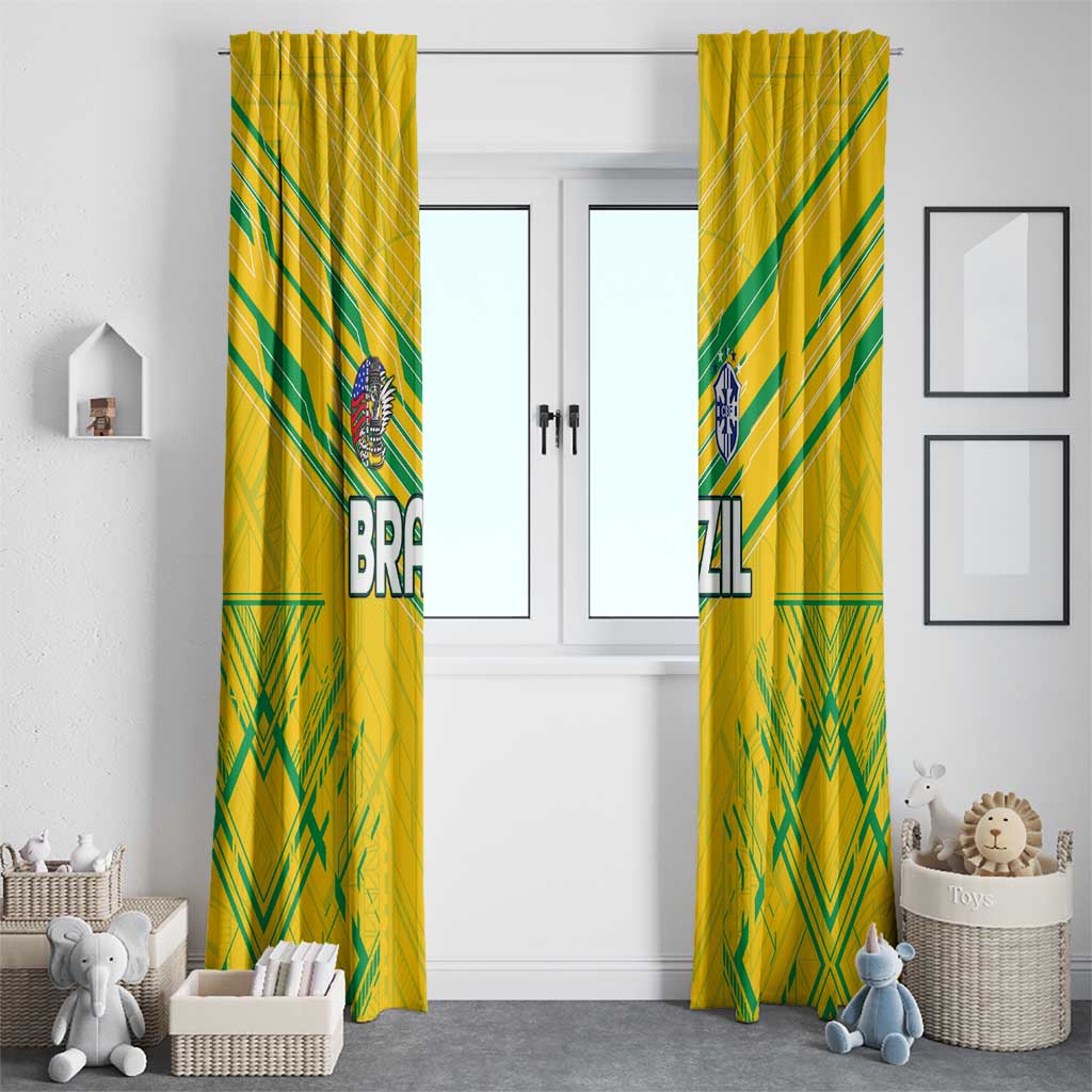 Brazil Football 2024 Window Curtain Selecao Bright Yellow - Wonder Print Shop